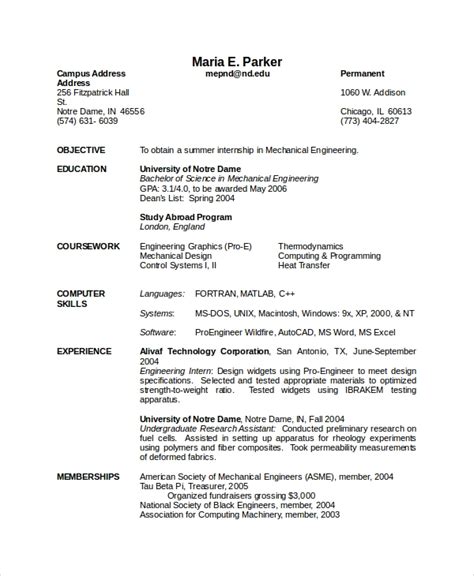 Mechanical Engineer Resume | Mt Home Arts