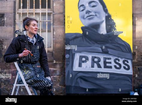 Artist and illustrator Anna Dittmann, from Abbeyhill, Edinburgh, works on a mural at Quality ...