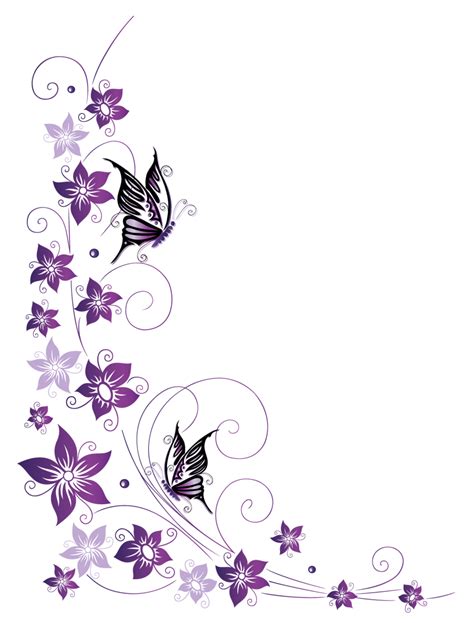 Rainbow Butterfly Clipart Border Purple Butterfly Transparent Png ...