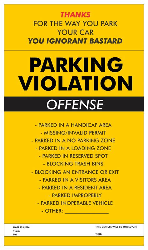 Fake Parking Tickets Printable