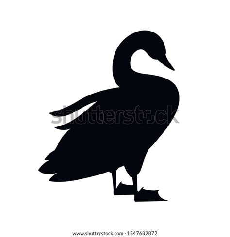 Black Silhouette Swan Largest Flying Bird Stock Vector (Royalty Free) 1547682872 | Shutterstock