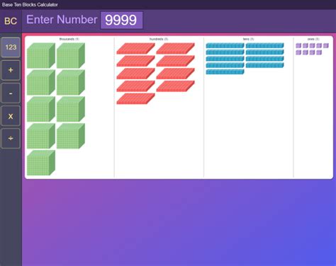 Base Ten Blocks Calculator by Parabol Ink