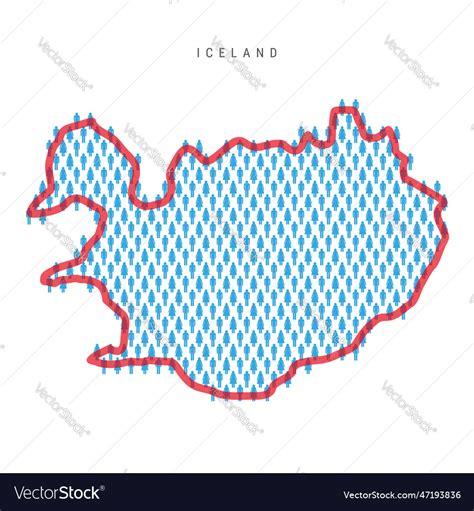 Iceland population map stick figures icelandic Vector Image