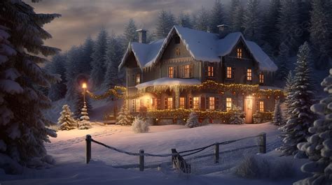 Christmas At House Scene Stock Wallpaper Ilustrati Background ...