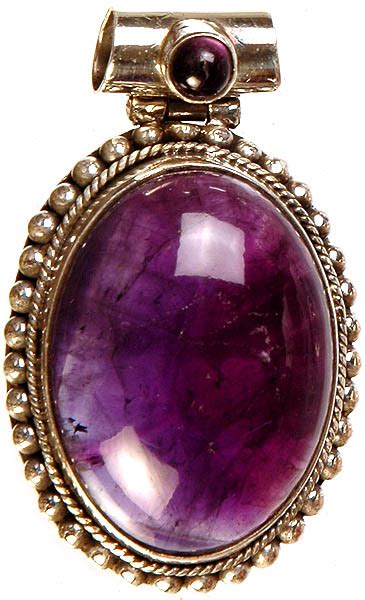 Amethyst Oval Pendant | Exotic India Art