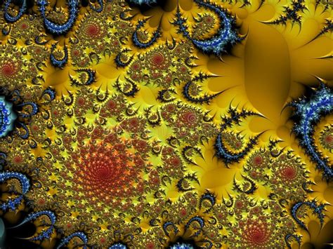 Fractal Yellow - Mandelbrot Set Detail, Digital Artwork for Creative Graphic Design Stock ...