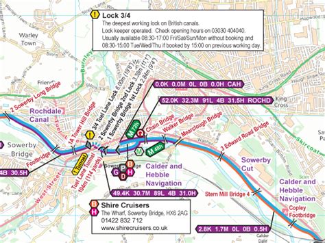 √ Lancaster Canal Map Bridge Numbers