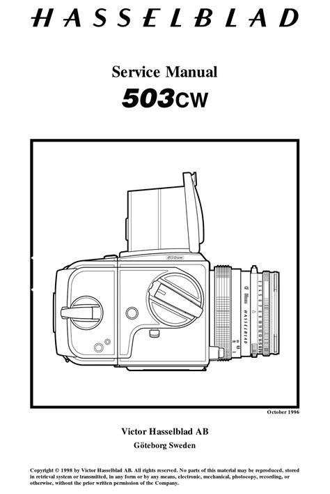 HASSELBLAD 503CW SERVICE MANUAL Pdf Download | ManualsLib