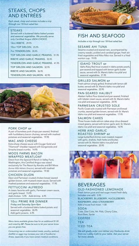 Menu of Dockside Restaurant in Coeur D'Alene, ID 83814