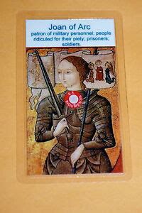 St Joan of Arc relic card - patron of prisoners; soldiers, military ...