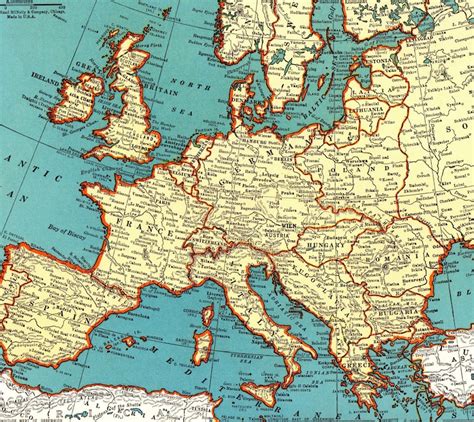 Map Europe 1939 – Topographic Map of Usa with States