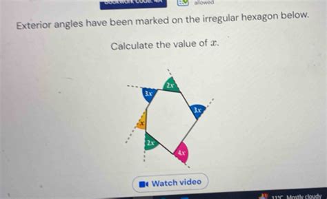 Solved: allowed Exterior angles have been marked on the irregular ...