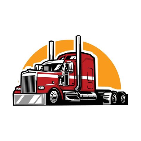 Semi truck 18 wheeler flat bed side view vector illustration 10704957 Vector Art at Vecteezy