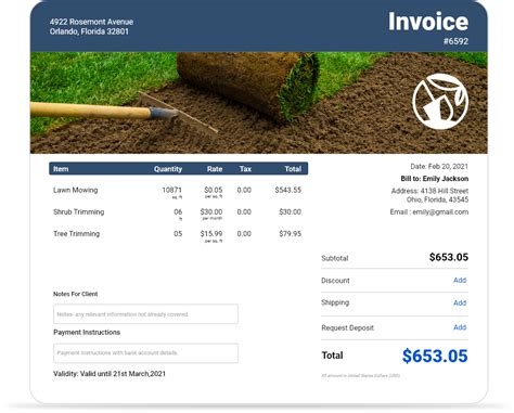 Free Lawn Care Invoice Template - Download Now | InvoiceOwl