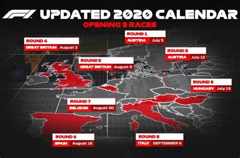 First 8 races of revised 2020 F1 calendar confirmed - Autocar India