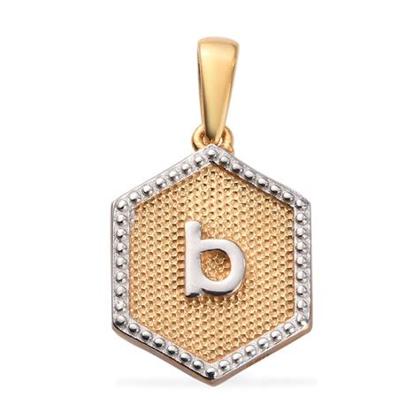 Initial letter B Pendant in Gold plated Sterling Silver - 3712002 - TJC