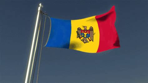 Waving Moldova Flag Low Angle GIF | GIFDB.com