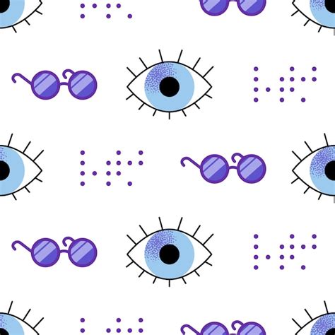 Premium Vector | Seamless pattern diverse eye sign language braille