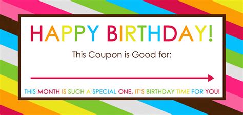 Free Printable Birthday Coupons - Overstuffed Life