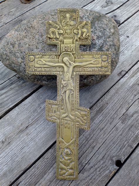 Antique Russian Orthodox Cross Big Bronze Cross Old Russian | Etsy