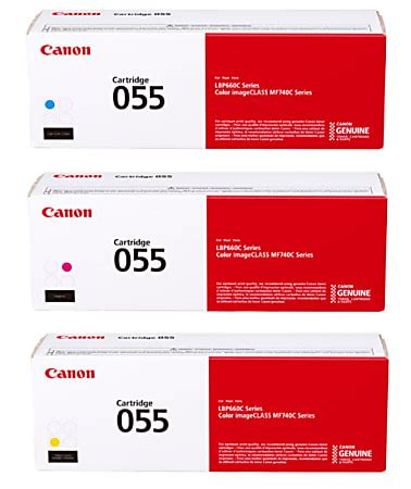 Canon 055 Cyan Magenta Yellow Toner Cartridges Combo Pack Of 3 ...