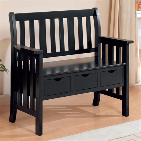 Coaster Fine Furniture Black Indoor Entryway Bench with Storage at ...