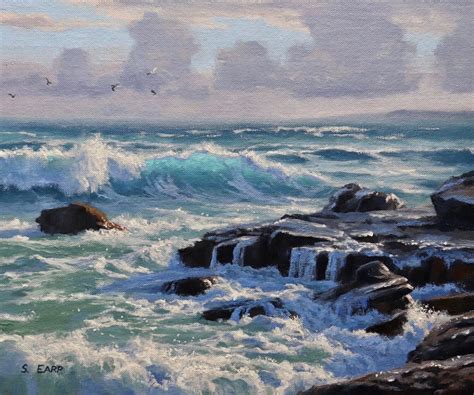 How to Paint a Rocky Shore Seascape - Samuel Earp Artist | Akvareller ...