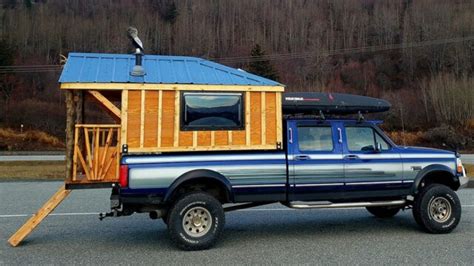 1996 Ford F-350 With Log Cabin in Its Bed Is One Comfy Camper