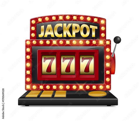 Red slot machine wins the jackpot Isolated on white background. Casino ...