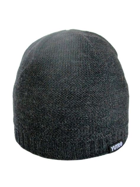 Classic Winter 100 % Merino Wool Beanie Hat for Men - Charcoal - CX12NR519GS | Beanie hats, Wool ...