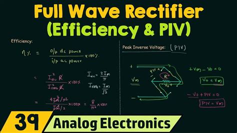 Full Wave Rectifier Rectification Efficiency Derivation - Riset