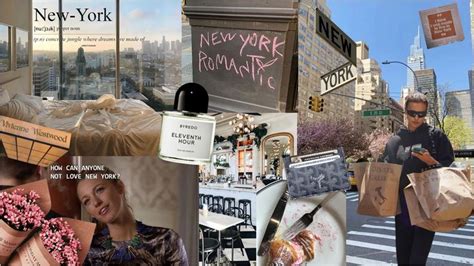 a collage of photos with people shopping in new york