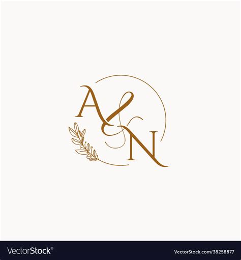 An initial wedding monogram logo Royalty Free Vector Image