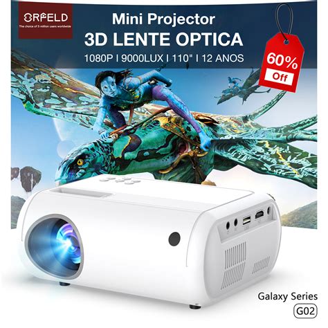 QiwagFerng Mini Projector Mini Portable Automatic HD Projector Portable Outdoor/Indoor Movie ...