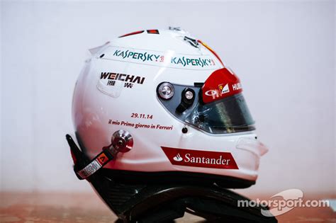 Sebastian Vettel's helmet at Sebastian Vettel tests Ferrari F2012