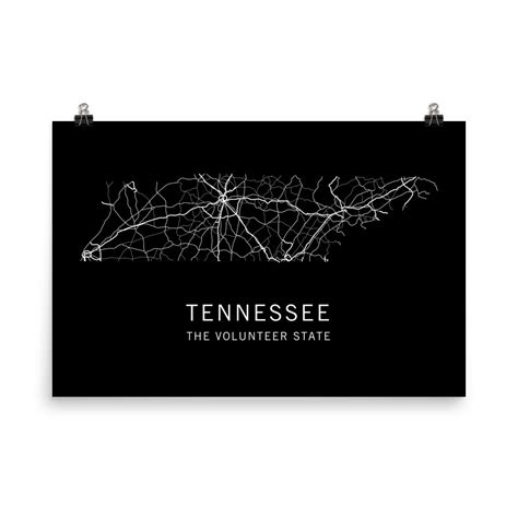 Tennessee State Road Map // Art Print from Clark Street Press