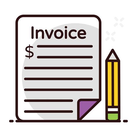 Financial invoice with pencil 5035459 Vector Art at Vecteezy