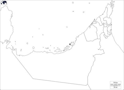 Printable Blank UAE Map with Outline, Transparent Map | Map, Political map, Map outline