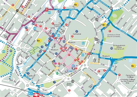 Stadtplan von Canterbury | Detaillierte gedruckte Karten von Canterbury, Grossbritannien der ...