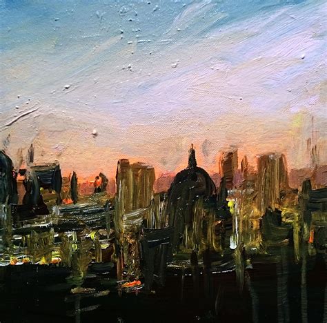 London Skyline Dawn Painting by Paul Mitchell