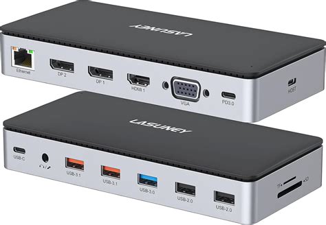 USB C Laptop Docking Station, 4K@60Hz Triple Display Multiport Adapter with 3 Monitors Dock ...