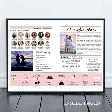 Newspaper Wedding Program Template Wedding Games Printable - Etsy