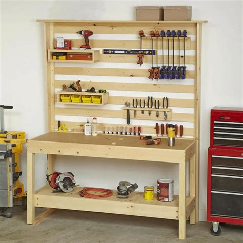 Workbench with Wall Storage Woodworking Plan from WOOD Magazine