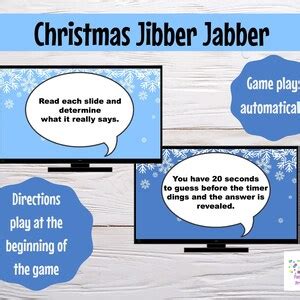 Virtual Game Jibber Jabber Christmas Game Sound Out the Words to Reveal Actual Meaning ...