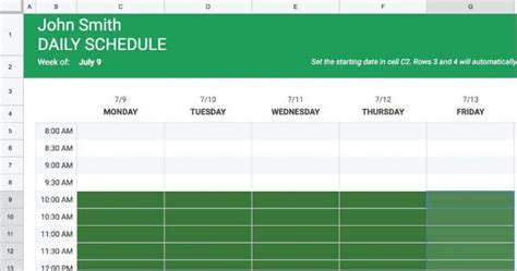 Google Docs Employee Schedule Template: Creating a Basic Schedule