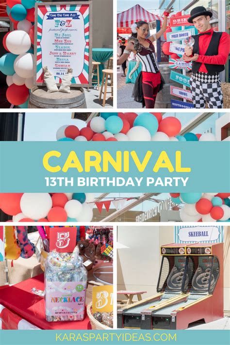 Kara's Party Ideas Carnival 13th Birthday Party | Kara's Party Ideas