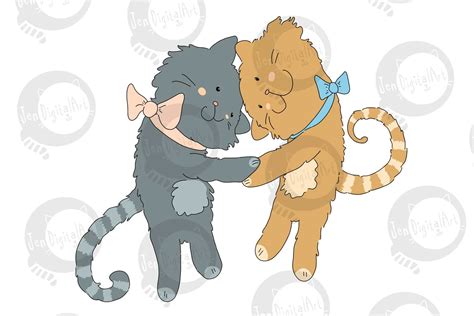 Hugging Cats Graphic by Jen Digital Art · Creative Fabrica