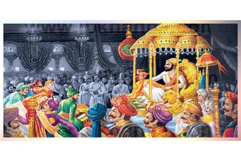 Shivaji Maharaj Darbar Painting On Canvas