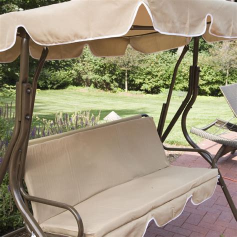 2 Person Covered Patio Swing w/ Adjustable Tilt Canopy