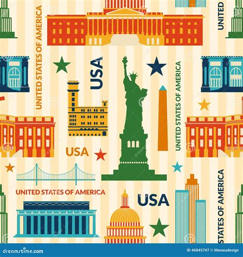 Landmarks of United States of America Vector Stock Vector ...